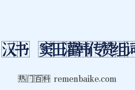 汉书·窦田灌韩传赞组词是什么意思的图片